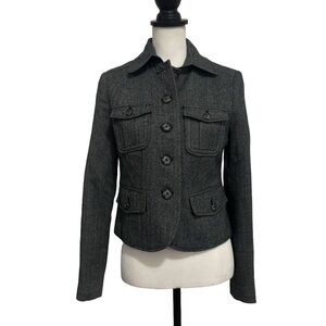OBR Blazer Jacket. Gray/Black pattern. Wool blend. Size Small